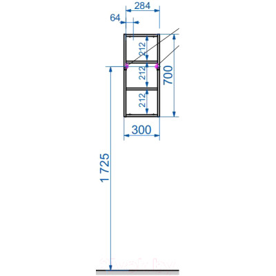 Шкаф-полупенал для ванной Эстет Dallas Luxe L 30x13x70 / ФР-00001951