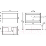 Тумба под умывальник Sancos Cento / CN80W