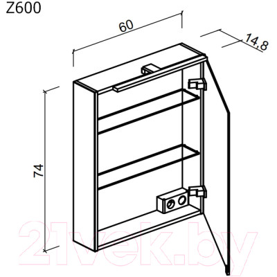 Шкаф с зеркалом для ванной Sancos Hilton / Z600