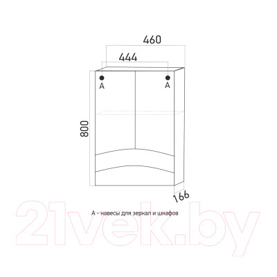 Шкаф с зеркалом для ванной Mixline Радуга 46 522951