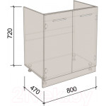 Шкаф под мойку Артём-Мебель 800мм СН-114.22