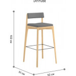 Стул барный Latitude Aska / ASKBCHASHBSKGR