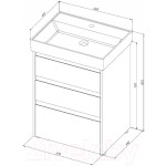 Тумба под умывальник Aquanet Nova Lite 60 / 302470