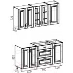 Кухонный гарнитур Интермебель Бостон-2 1.6 без столешницы