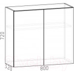 Шкаф навесной для кухни Интермебель Микс Топ ШН 720-7-800 80см