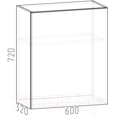 Шкаф навесной для кухни Интермебель Микс Топ ШН 720-4-600 60см