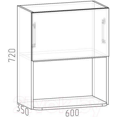 Шкаф навесной для кухни Интермебель Микс Топ ШН 720-17-600 60см