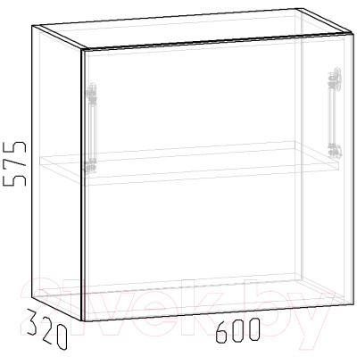 Шкаф навесной для кухни Интермебель Микс Топ ШН 575-8-600 60см