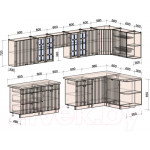 Кухонный гарнитур Интерлиния Берес 1.5x3.6 правая