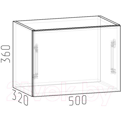 Шкаф навесной для кухни Интермебель Микс Топ 360-1-500 50см
