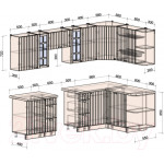 Кухонный гарнитур Интерлиния Берес 1.5x2.7 правая
