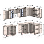 Кухонный гарнитур Интерлиния Берес 1.5x3.0 правая