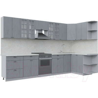 Кухонный гарнитур Интерлиния Берес 1.5x3.4 правая