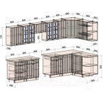 Кухонный гарнитур Интерлиния Берес 1.5x3.4 правая