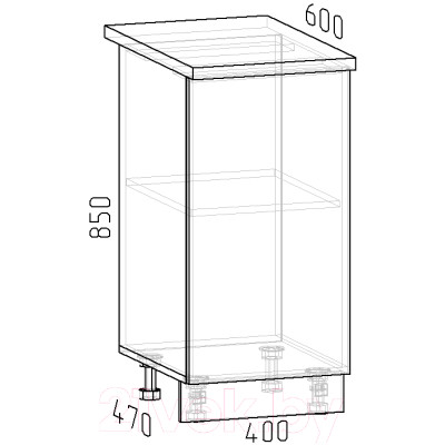Шкаф-стол кухонный Интермебель Микс Топ ШСР 850-1-400 без столешницы