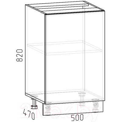 Шкаф-стол кухонный Интермебель Микс Топ ШСР 850-1-500 без столешницы