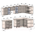 Кухонный гарнитур Интерлиния Берес 1.5x2.9 правая