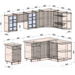 Кухонный гарнитур Интерлиния Берес 1.5x2.6 правая