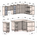 Кухонный гарнитур Интерлиния Берес 1.5x2.2 правая