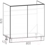 Шкаф под мойку Интермебель Микс Топ ШСРМ 850-4-800 без столешницы