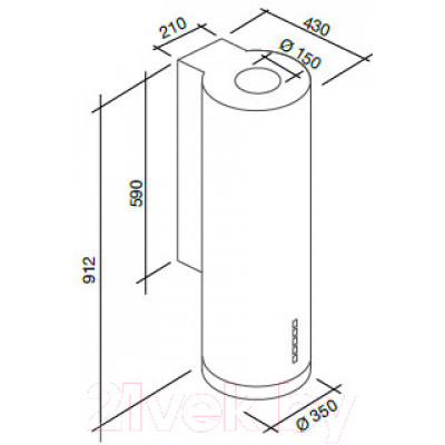 Вытяжка коробчатая Falmec Polar White Parete Wall 35 Cono Bianco / CPWN90.E0P2/ZZZB491F