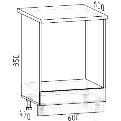 Шкаф под духовку Интермебель Микс Топ ШСРГ 850-33-600