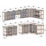 Кухонный гарнитур Интерлиния Берес 1.7x3.3 правая