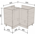 Шкаф под мойку Артём-Мебель Угловой 1000x1000мм СН-114.94