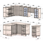 Кухонный гарнитур Интерлиния Берес 1.5x2.4 левая