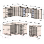 Кухонный гарнитур Интерлиния Берес 1.5x2.7 левая