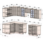 Кухонный гарнитур Интерлиния Берес 1.5x2.9 левая