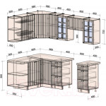 Кухонный гарнитур Интерлиния Берес 1.5x2.3 левая