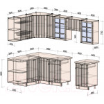 Кухонный гарнитур Интерлиния Берес 1.5x2.5 левая