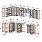 Кухонный гарнитур Интерлиния Берес 1.5x3.0 левая