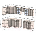 Кухонный гарнитур Интерлиния Берес 1.5x3.2 левая
