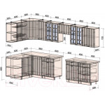 Кухонный гарнитур Интерлиния Берес 1.5x3.4 левая