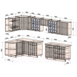 Кухонный гарнитур Интерлиния Берес 1.5x3.5 левая