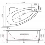 Ванна акриловая Triton Изабель 170x100 L