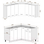 Кухонный гарнитур Кортекс-мебель Корнелия Лира 1.5x1.4 без столешницы