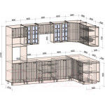 Кухонный гарнитур Интерлиния Берес 1.68x3.0 ВТ правая