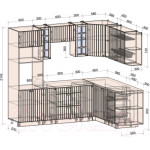 Кухонный гарнитур Интерлиния Берес 1.88x2.4 ВТ правая