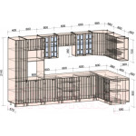 Кухонный гарнитур Интерлиния Берес 1.68x3.4 ВТ правая