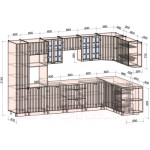 Кухонный гарнитур Интерлиния Берес 1.88x3.4 ВТ правая