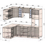 Кухонный гарнитур Интерлиния Берес 1.68x2.4 ВТ левая