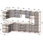 Кухонный гарнитур Интерлиния Берес 1.88x3.4 ВТ левая