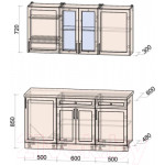 Кухонный гарнитур Интерлиния Тренд 1.6А