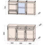 Кухонный гарнитур Интерлиния Тренд 1.5А