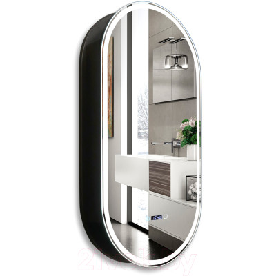 Шкаф с зеркалом для ванной Silver Mirrors Soho-Black 500x1000 / LED-00002612