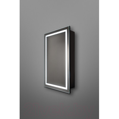 Шкаф с зеркалом для ванной Silver Mirrors Hamburg Black  462x762 / LED-00002669