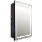 Шкаф с зеркалом для ванной Silver Mirrors Hamburg Black  462x762 / LED-00002669